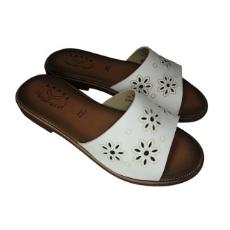 CIABATTA TACCO, 10 MM, FASCIA LASERATA BIANCA